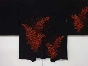 リサイクル　草葉模様刺繍絵羽織